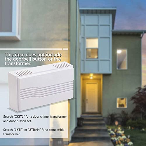Wired Doorbell Chime Kit with Transformer and Lighted Push Button, White F530919
