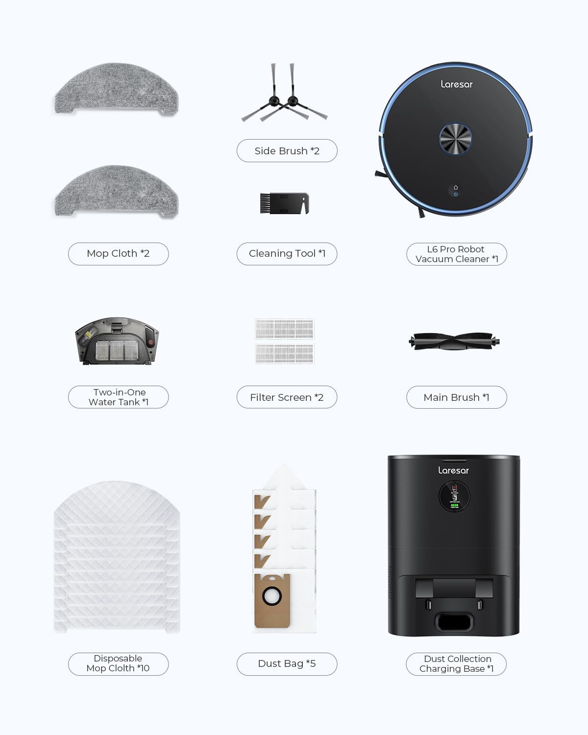 Robot Vacuum and Mop Combo, 3 in 1 with Self Emptying Station, Lidar Navigation, App Control U569437
