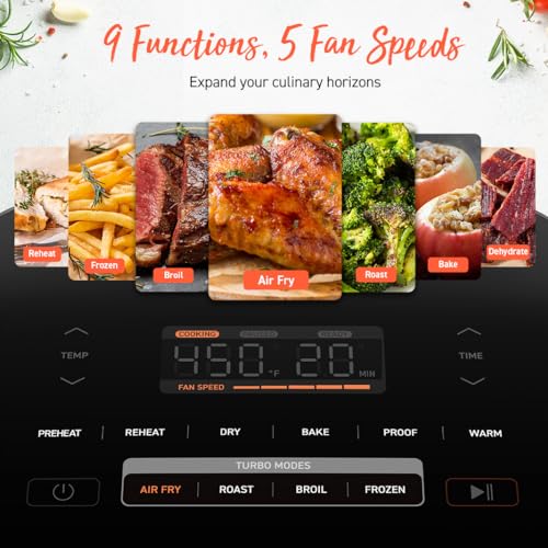 Air Fryer 6-Qt, Roast Bake Broil Reheat, Grey J876218