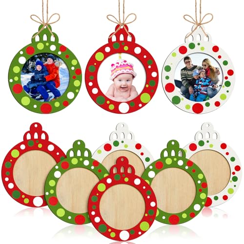 24 Pcs Christmas Photo Ornament Frames for Baby First Christmas Tree Keepsake F1934