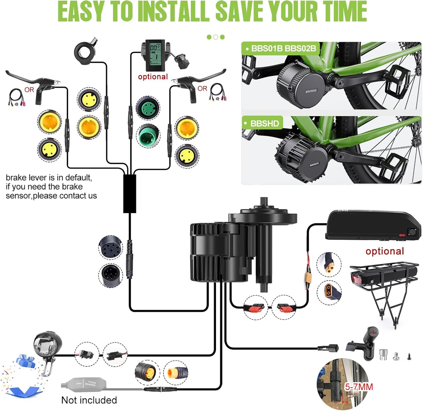 Mid Drive Ebike Conversion Kit with LCD Display G361926