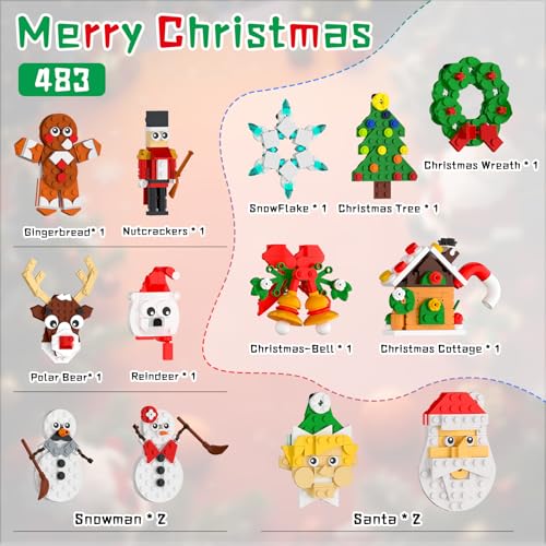 Christmas Ornaments Building Kit 13-in-1 for Kids X97963
