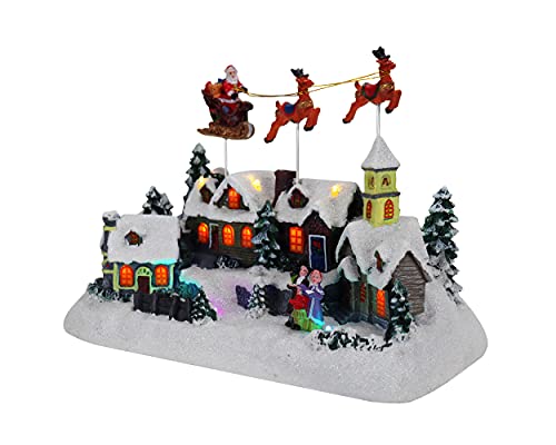 Lighted Musical Christmas Village Collectible Building Houses M7013