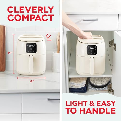 Electric Air Fryer Oven, 2.6 Qt., Grey, Compact Digital, 1000-Watt O882