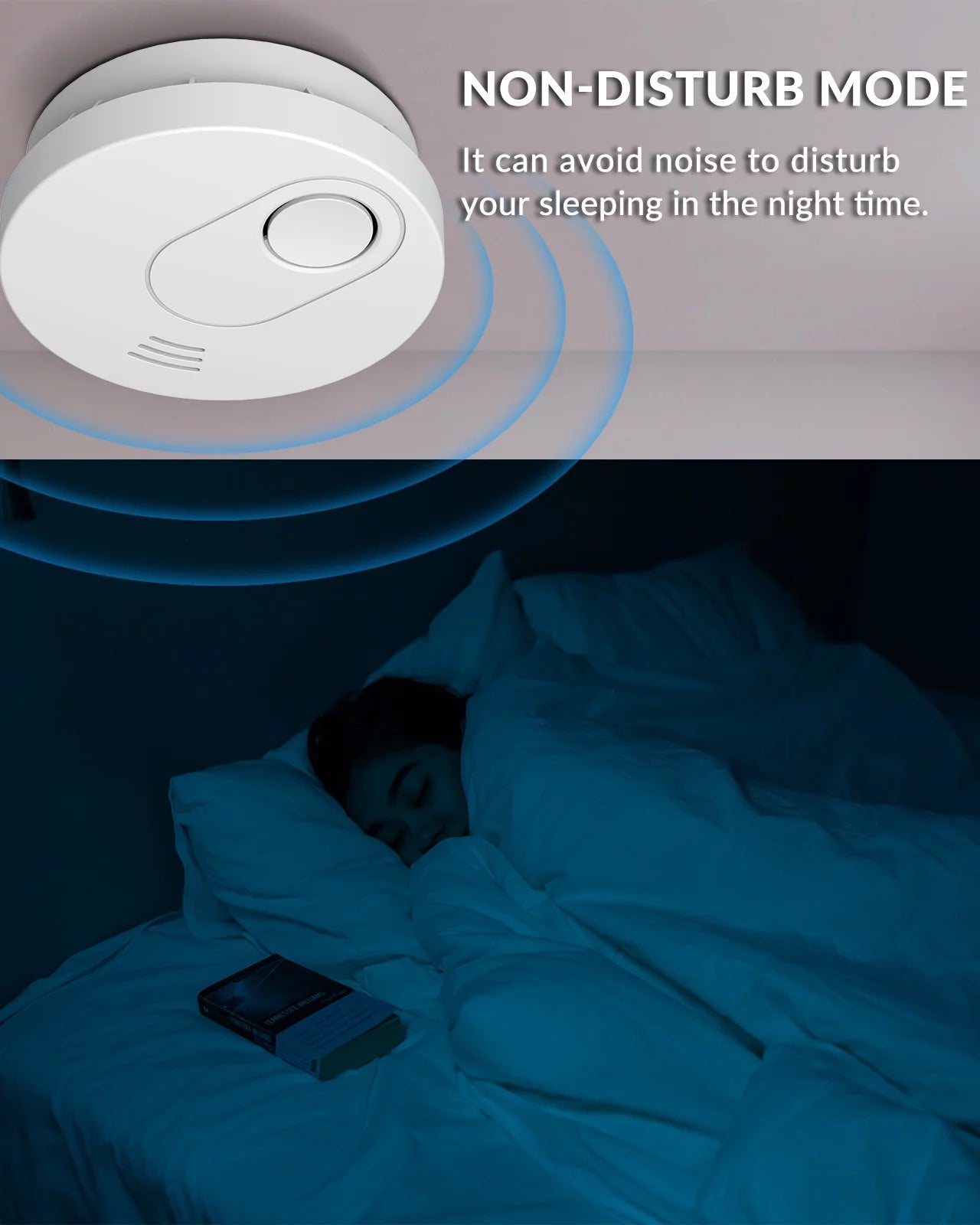 Smoke Detector, 10 Year Photoelectric Sensor Alarm, Low Battery Warning, 6 Pack O21004
