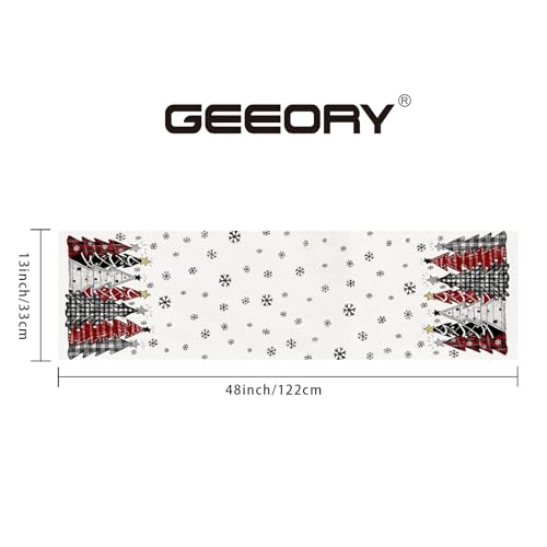 Christmas Table Runner 13x72 Inch, Red Winter Holiday Decor S612