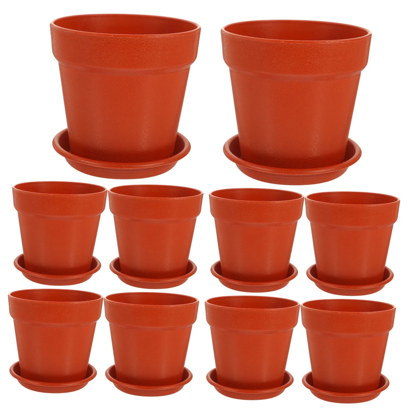 10 Sets Plastic Flower Pots for Garden Nursery Q87904