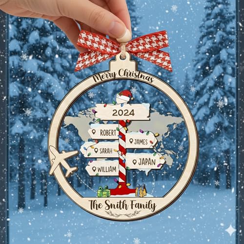 Personalized Christmas Wooden Ornaments with Family Names J389