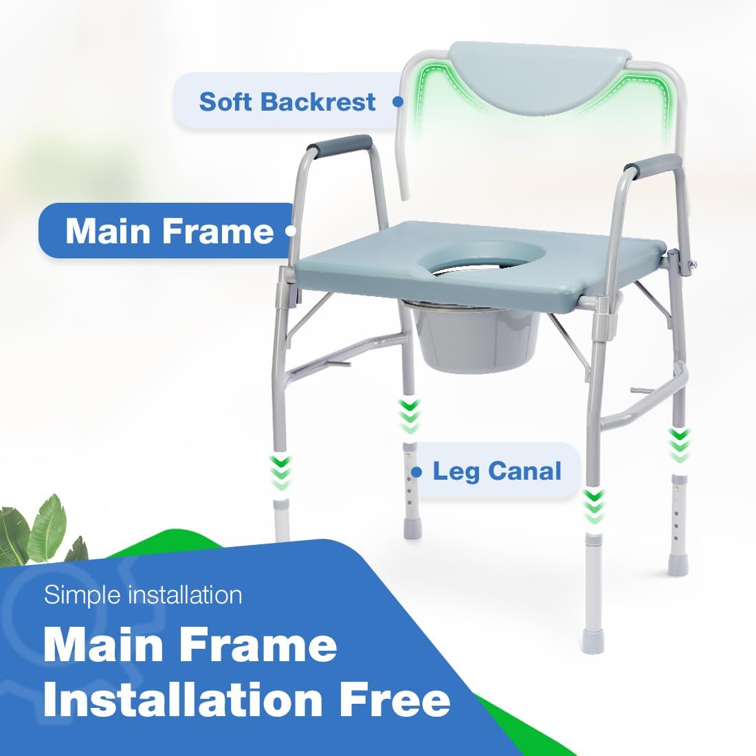 Bariatric Commode 700 LBS with Drop Arm and Extra Wide Seat L511465