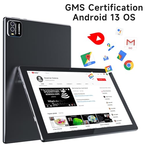 10 Inch 2 in 1 Tablet with Keyboard, 8GB+128GB, Quad-Core, WiFi 6, HD Screen, Black G751