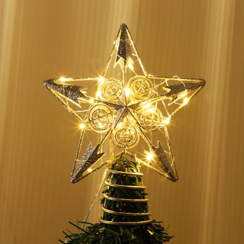 Star Tree Topper with 20 LED Lights, Battery Powered Christmas Decorations X627861