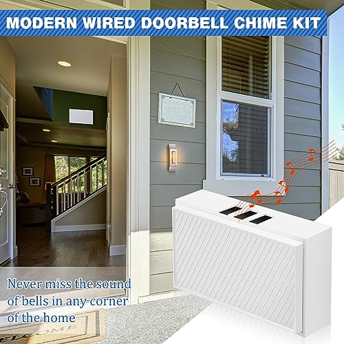 Wired Doorbell Chime Kit with 2 Lighted Metal Push Buttons G2237