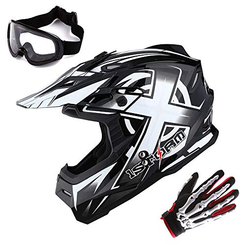 Adult Motocross Helmet Full Face Racing Style Matt Black U258