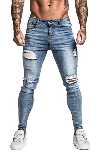 GINGTTO Men's Ripped Jeans Slim Fit Skinny Stretch Jeans Pants