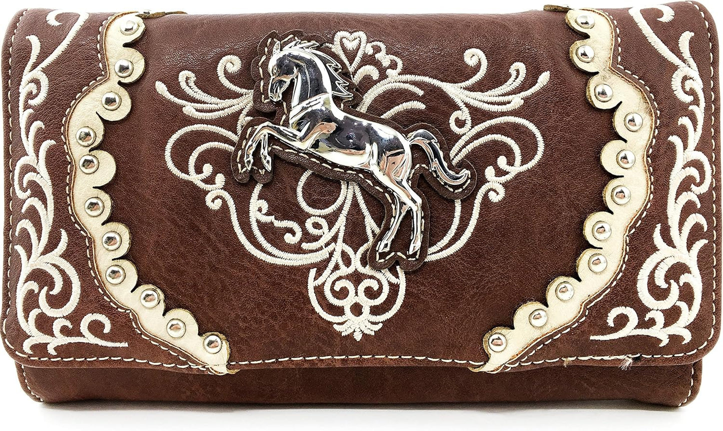 Concealed Carry Handbag Purse with Wallet - Brown V15017