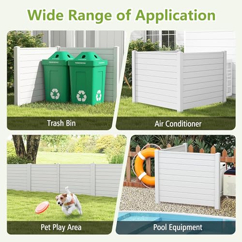 Vinyl Privacy Fence Panels 2-Pack, 48x48 in, Outdoor Yard Screen L455
