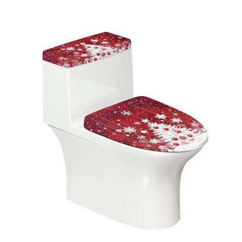 Christmas Toilet Lid and Tank Cover Set for Bathroom Decor Q334993
