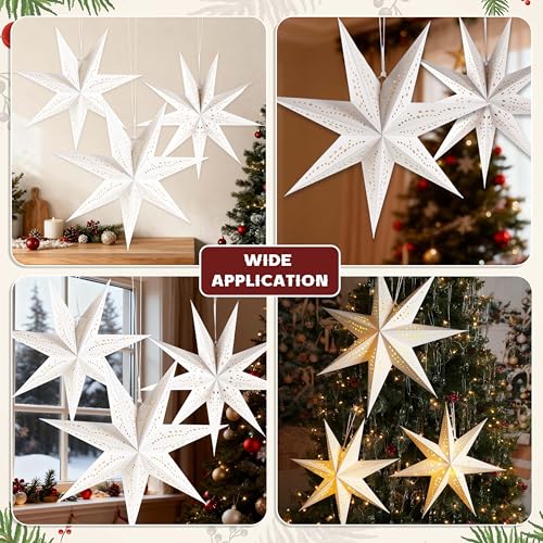 Christmas Paper Snowflake Lanterns with LED Lights for Holiday Party Decor Q23741