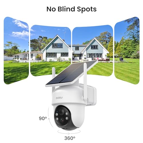 Wireless Outdoor Security Cameras, 4-Cam Kit, Solar-Powered, 360° Pan & Tilt, 2K Color Night Vision R962279