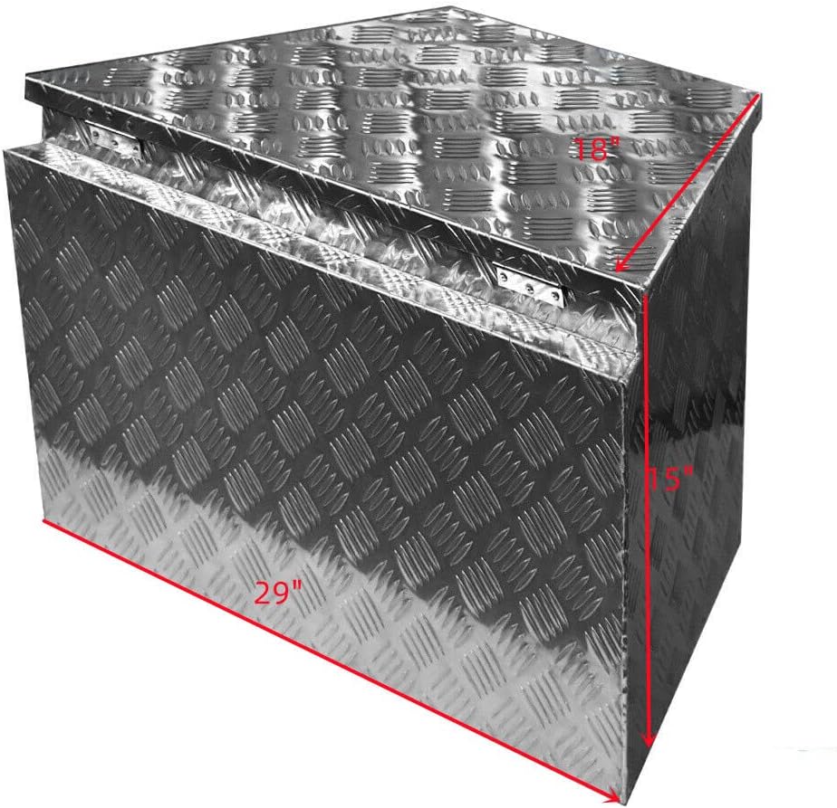Aluminum Diamond Plate Tongue Box Tool Chest for Truck Bed, RV, ATV C936