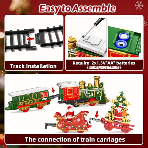 Electric Train Set for Kids with Smoke, Light and Sound, DIY Track Building Toy V61635