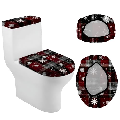 Christmas Toilet Lid Cover, Washable Bathroom Accessory O828