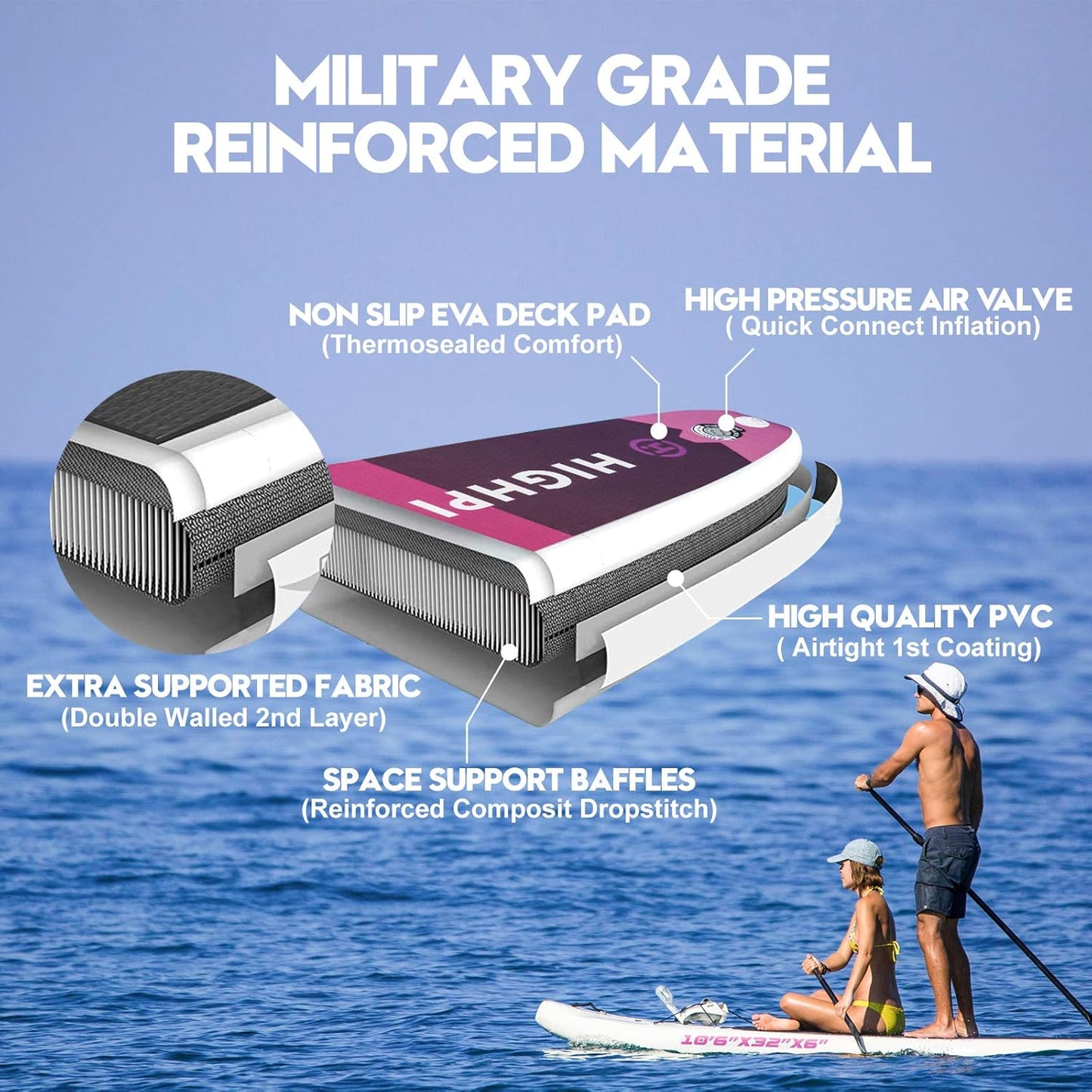Inflatable Stand Up Paddle Board with Backpack and Accessories M3526