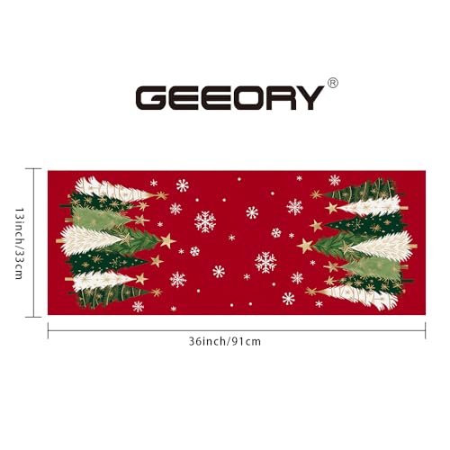 Christmas Table Runner 13x72 Inch, Red Winter Holiday Decor S612