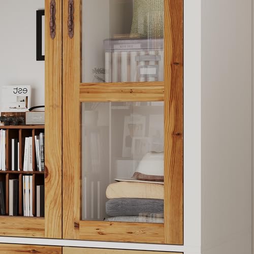 Large Armoire Wardrobe with 5 Doors, Mirror, and Drawers P9855