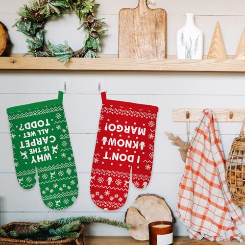 Funny Holiday Oven Mitts and Pot Holders for Kitchen Cooking Baking S2669