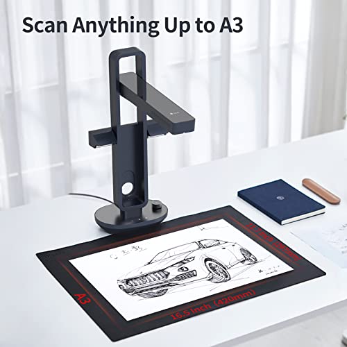 Book & Document Scanner, A3 & A4, Auto-Flatten, Foldable L19765