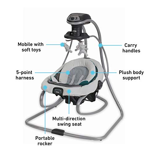 Swing and Rocker with Removable Seat and 6 Speeds for Toddler N6090