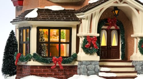 Porcelain Snow Village Christmas Lit House H502