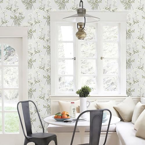 Peel and Stick Wallpaper Beige Removable Forest Tree Leaves Self Adhesive Contact Paper O4554