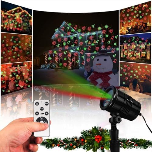 Christmas Laser Lights Outdoor Projector, Red and Green with Wireless Remote W64283