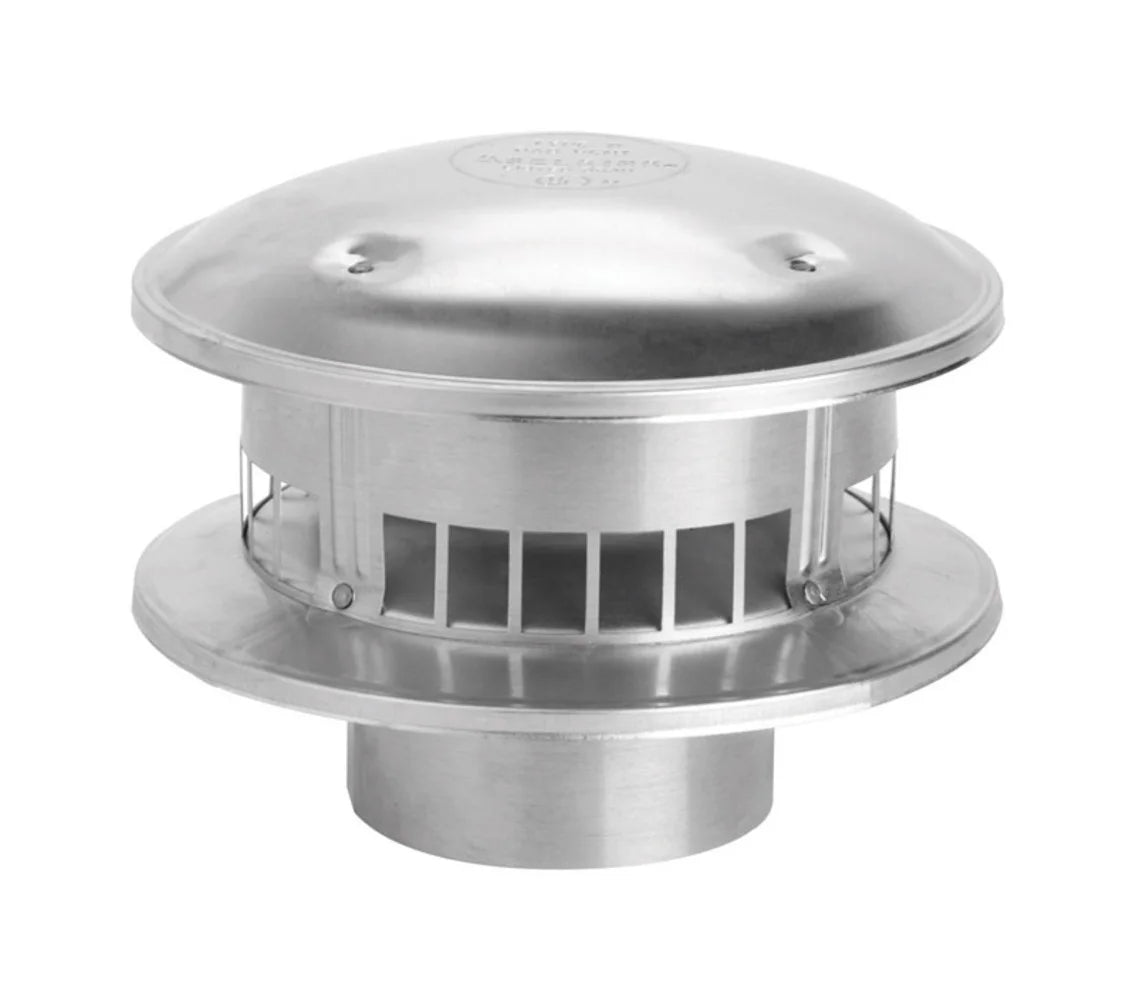 4" Galvanized Type B Gas Vent Cap, Bird Proof, Round B417287