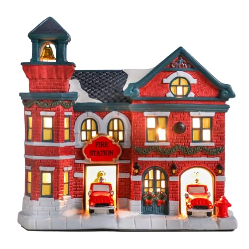 Ceramic Christmas Houses with Warm LED Light S1149