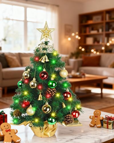 Green Tabletop Christmas Tree with LED Lights B3533