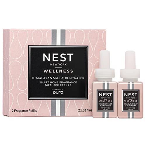 NEST New York x Pura Smart Home Fragrance Diffuser Set, includes Diffuser and Two Scents, Holiday & Birchwood Pine