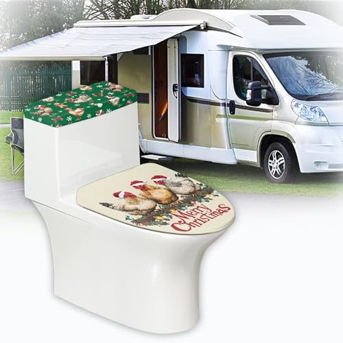 Christmas Toilet Lid and Tank Cover Set for Bathroom Decor Q334993
