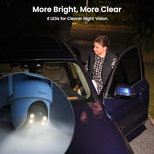 Wireless Outdoor Security Cameras, 4-Cam Kit, Solar-Powered, 360° Pan & Tilt, 2K Color Night Vision R962279