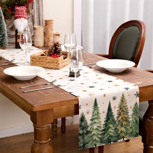 Christmas Table Runner 13x72 Inch, Red Winter Holiday Decor S612