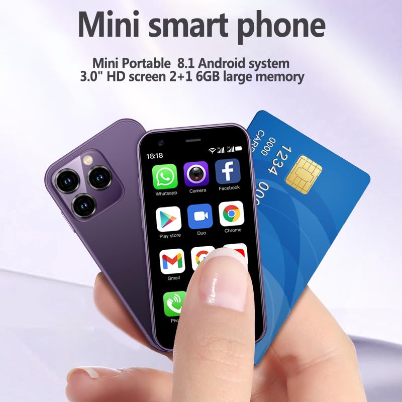 Mini Smartphone 3.0 Inch Unlocked Android Kids Cell Phone Dual SIM (Blue, 2GB+16GB) P271422