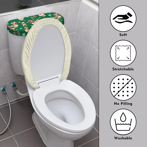 Christmas Toilet Lid and Tank Cover Set for Bathroom Decor Q334993