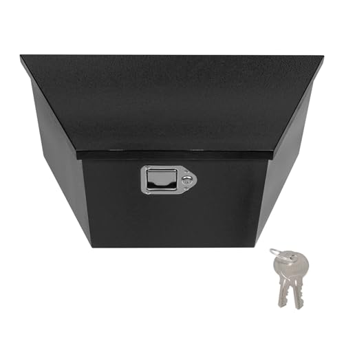 36" x 12" x 11.8" Trailer Tongue Tool Box Heavy Duty Steel Trailer Toolbox Organizer Truck Underbody Box with Latch & Keys Compatible with Pick Up Truck Bed RV Trailer ATV Black