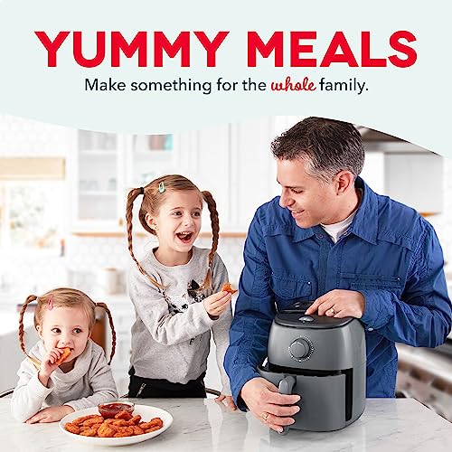 Electric Air Fryer Oven, 2.6 Qt., Grey, Compact, Auto Shut Off, 1000-Watt L764