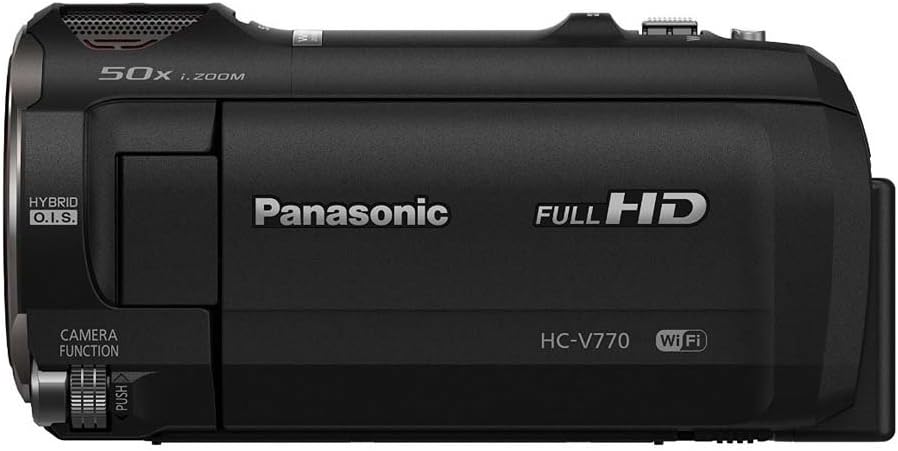 Panasonic Full HD Video Camera Camcorder HC-V770, 20X Optical Zoom, 1/2.3-Inch BSI Sensor, HDR Capture, Wi-Fi Smartphone Multi Scene Video Recording (Black)