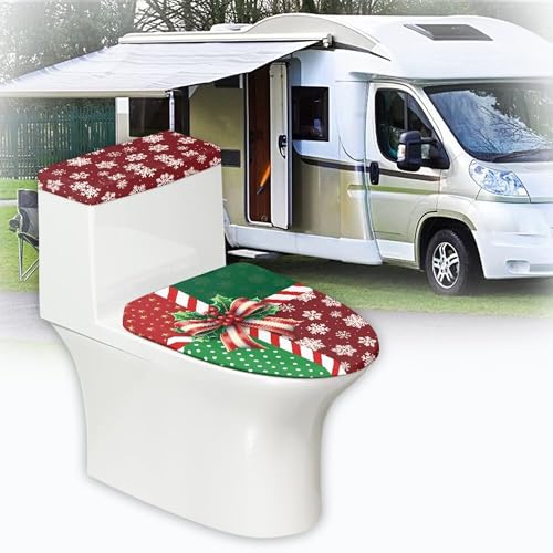 Christmas Toilet Lid and Tank Cover Set for Bathroom Decor Q334993
