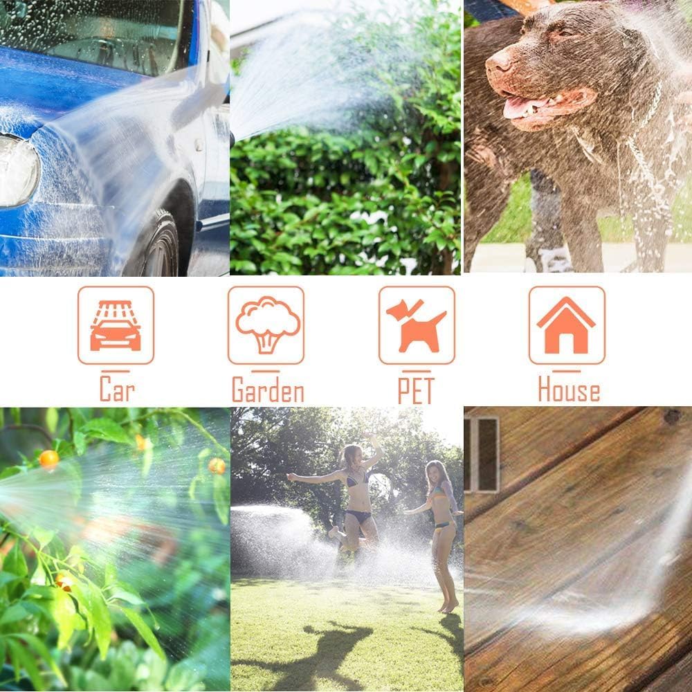 Expandable Garden Hose 50ft with 9 Function Nozzle, Leakproof Brass Fittings I520558