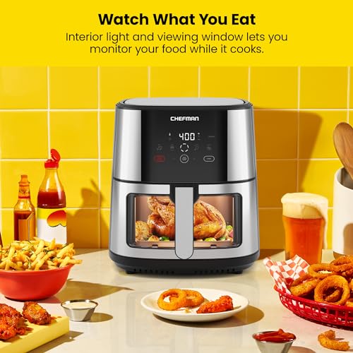 XL 8-Qt Touch Digital Air Fryer, Nonstick Dishwasher-Safe, Stainless Steel P242
